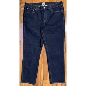 J Crew Denim 9" Vintage Straight Jeans size 33 dark wash